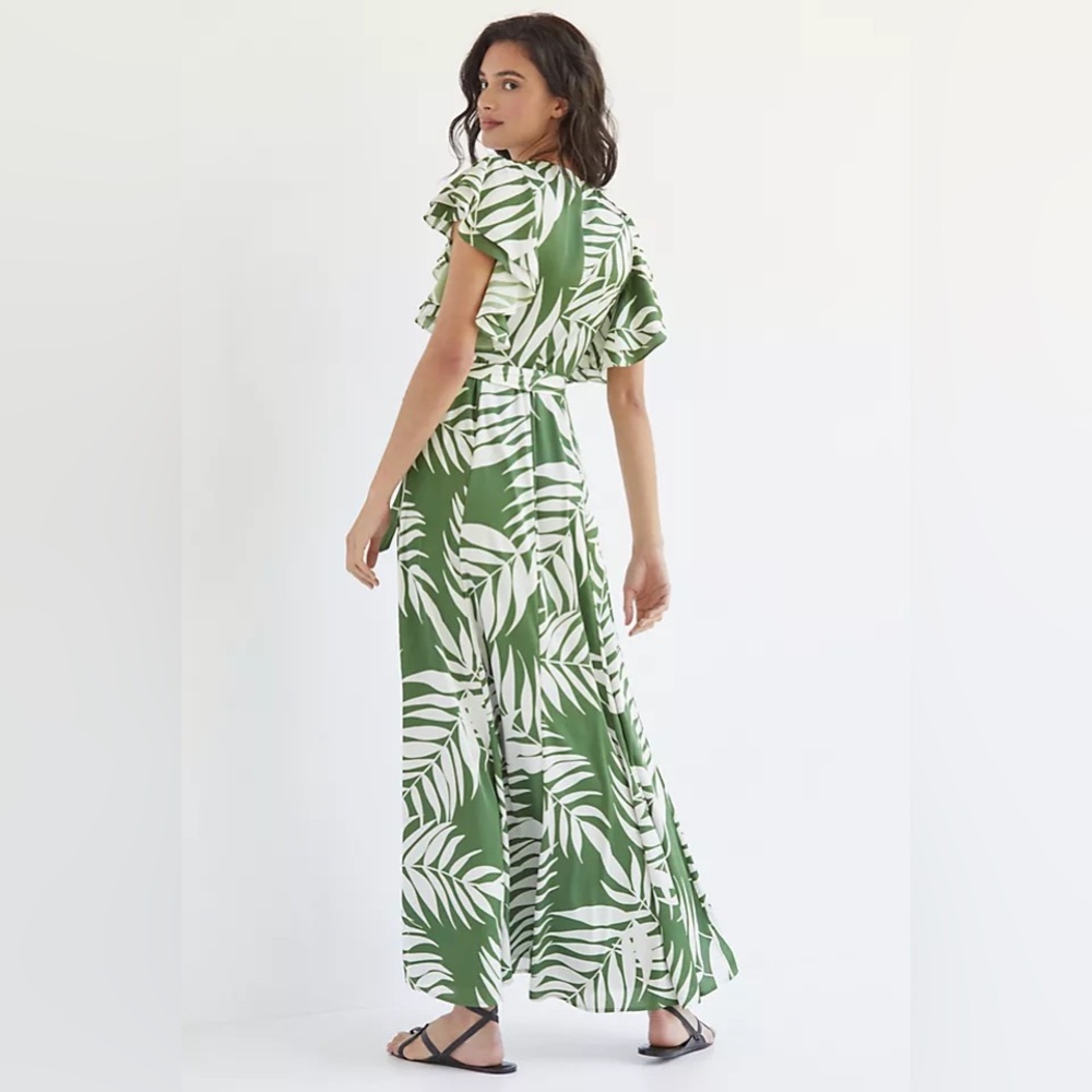 Stunning maxi wrap dress by Hutch sold by Anthropologie (green, palm) - Picture 2 of 7